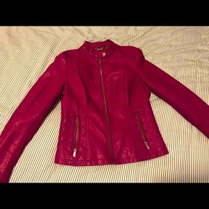 Hot Pink Rivet Leather Jacket! Stunning!